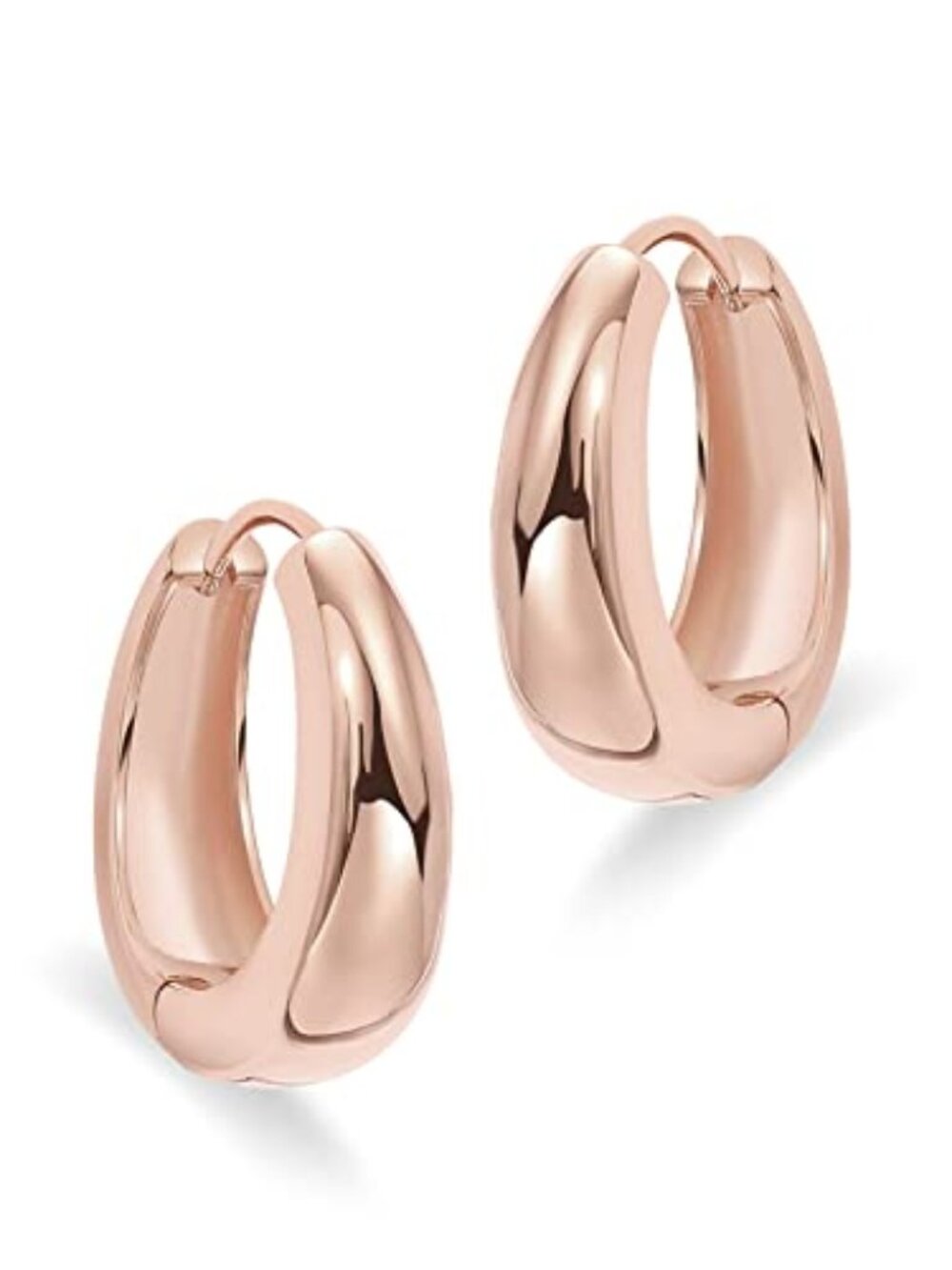 New - 14K Gold Plated 925 Sterling Silver Post Small Chunky Hoops Earrings